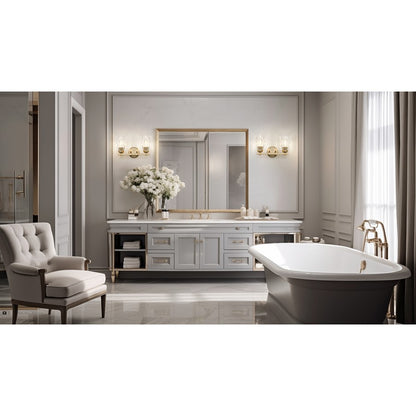 Z-Lite Andree 2 Light Vanity, Modern Gold/Clear