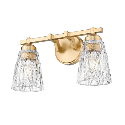 Z-Lite Andree 2 Light Vanity, Modern Gold/Clear
