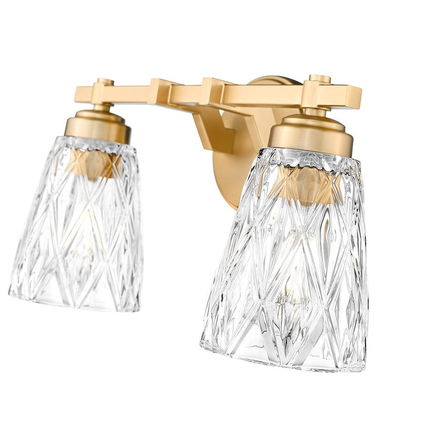 Z-Lite Andree 2 Light Vanity, Modern Gold/Clear