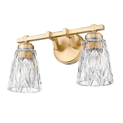 Z-Lite Andree 2 Light Vanity, Modern Gold/Clear