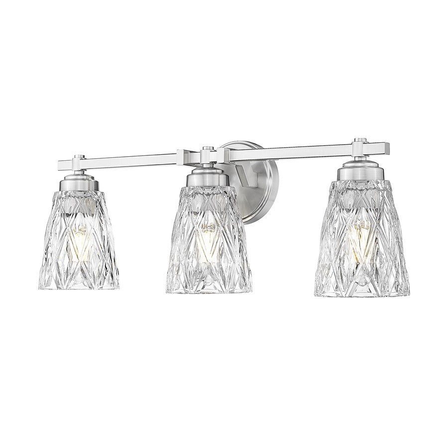 Z-Lite Andree 3 Light Vanity, Brushed Nickel/Clear - 1960-3V-BN