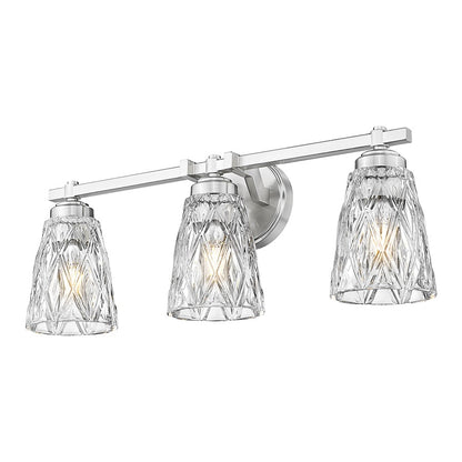 Z-Lite Andree 3 Light Vanity, Brushed Nickel/Clear