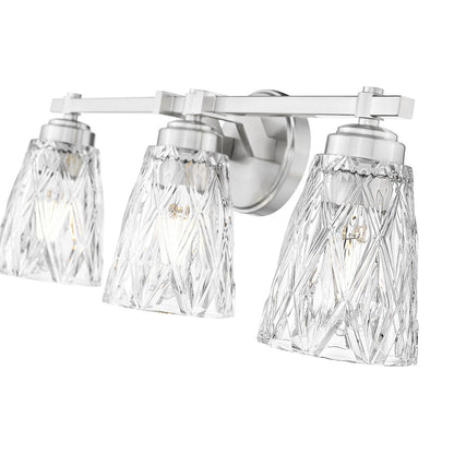 Z-Lite Andree 3 Light Vanity, Brushed Nickel/Clear