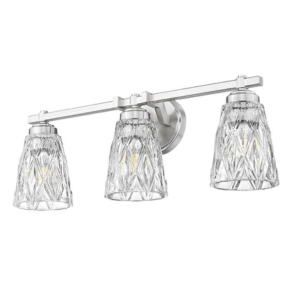 Z-Lite Andree 3 Light Vanity, Brushed Nickel/Clear