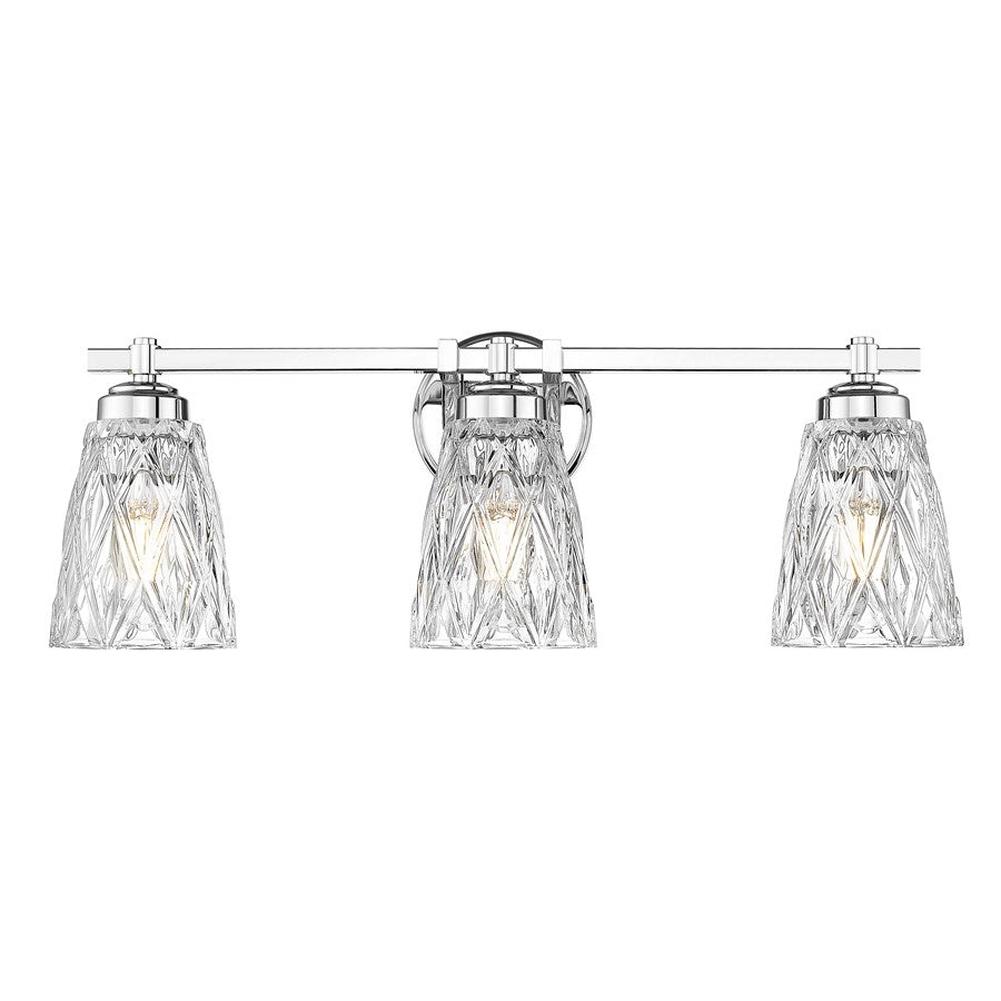 Z-Lite Andree 3 Light Vanity, Chrome /Clear