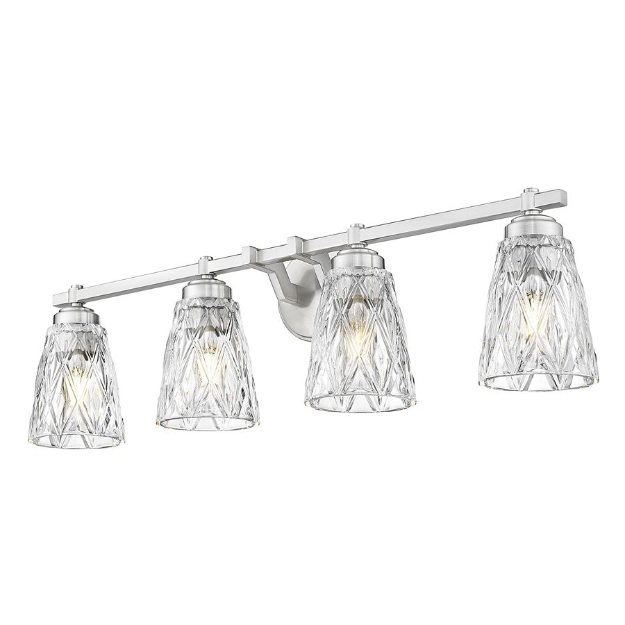 Z-Lite Andree 4 Light Vanity, Brushed Nickel/Clear