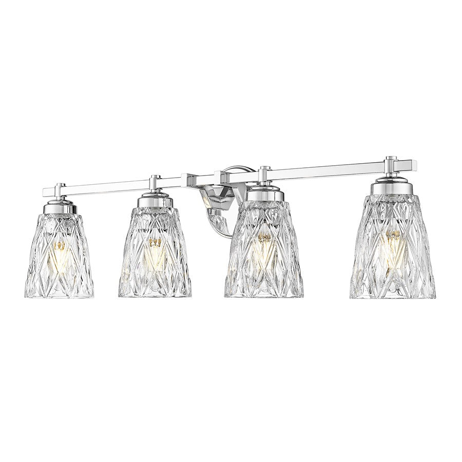 Z-Lite Andree 4 Light Vanity, Chrome /Clear - 1960-4V-CH