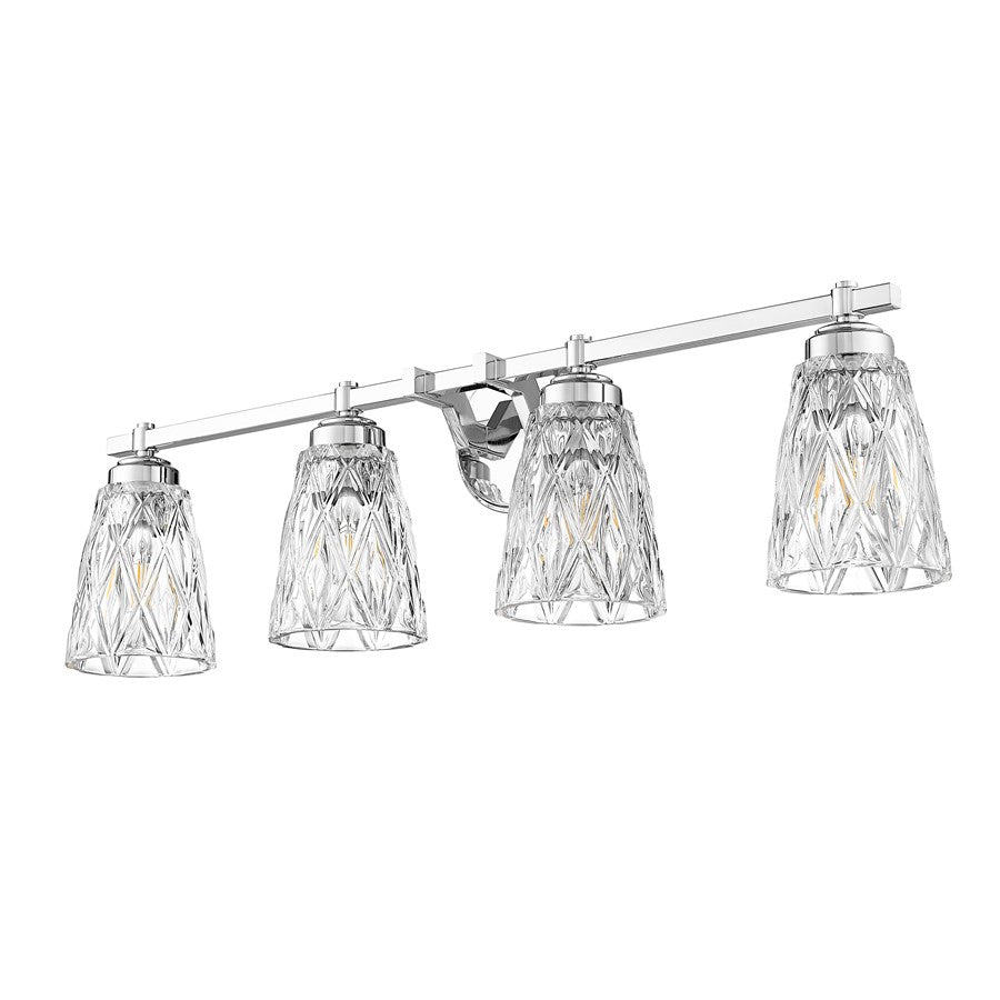 Z-Lite Andree 4 Light Vanity, Chrome /Clear