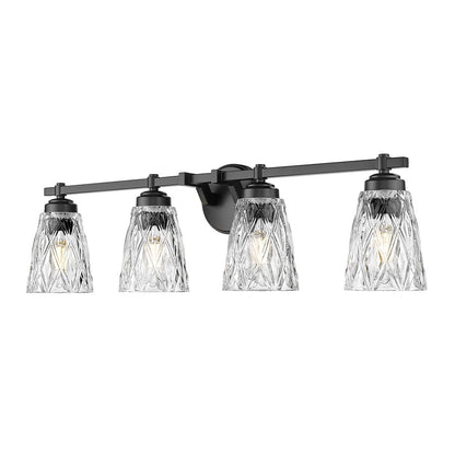 Z-Lite Andree 4 Light Vanity, Matte Black/Clear - 1960-4V-MB