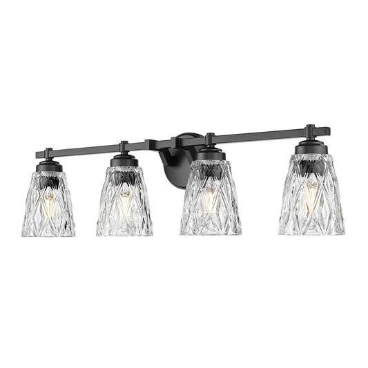 Z-Lite Andree 4 Light Vanity, Matte Black/Clear - 1960-4V-MB