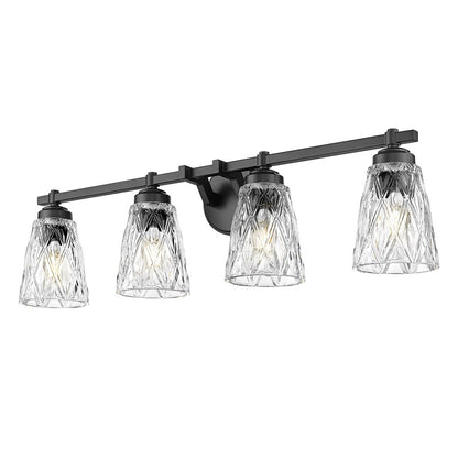 Z-Lite Andree 4 Light Vanity, Matte Black/Clear