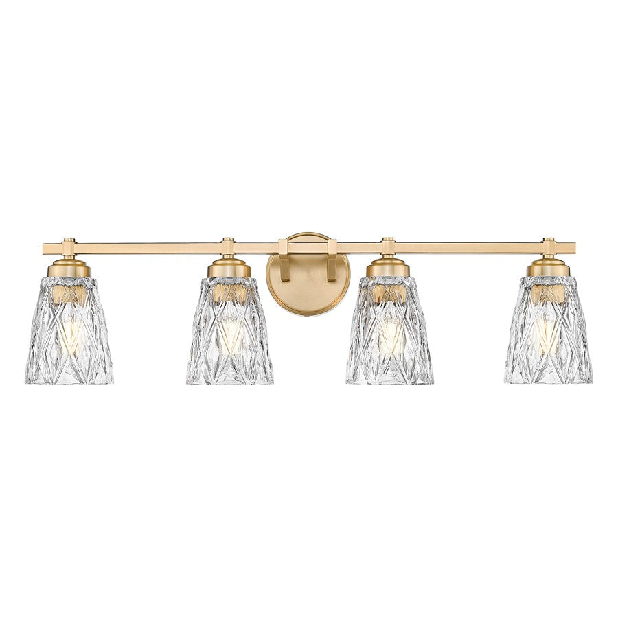 Z-Lite Andree 4 Light Vanity, Modern Gold/Clear