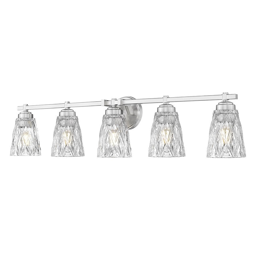 Z-Lite Andree 5 Light Vanity, Brushed Nickel/Clear - 1960-5V-BN
