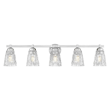 Z-Lite Andree 5 Light Vanity, Brushed Nickel/Clear