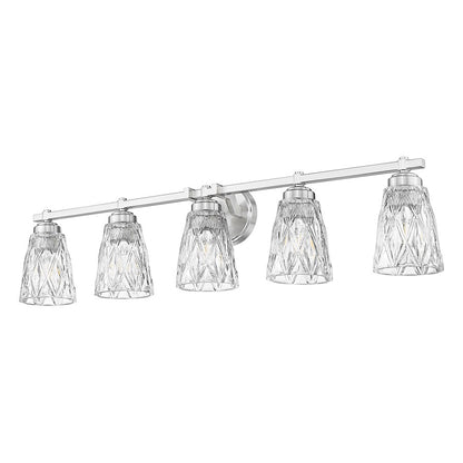 Z-Lite Andree 5 Light Vanity, Brushed Nickel/Clear