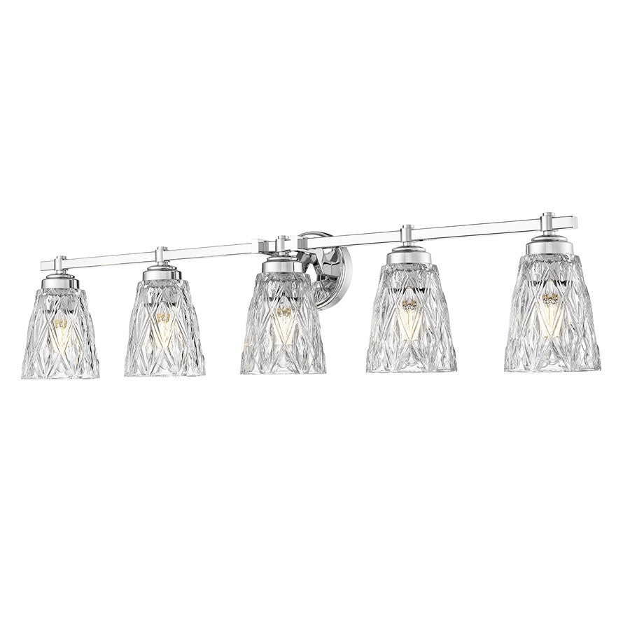 Z-Lite Andree 5 Light Vanity, Chrome /Clear - 1960-5V-CH