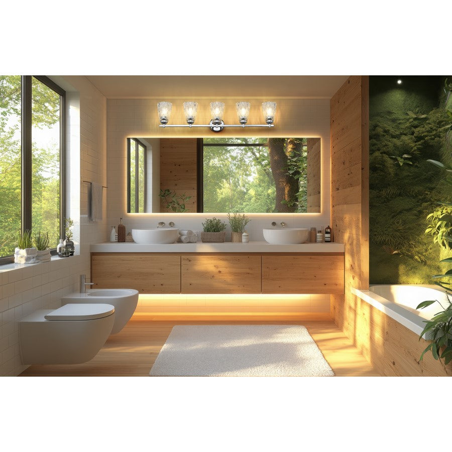 Z-Lite Andree 5 Light Vanity, Chrome /Clear