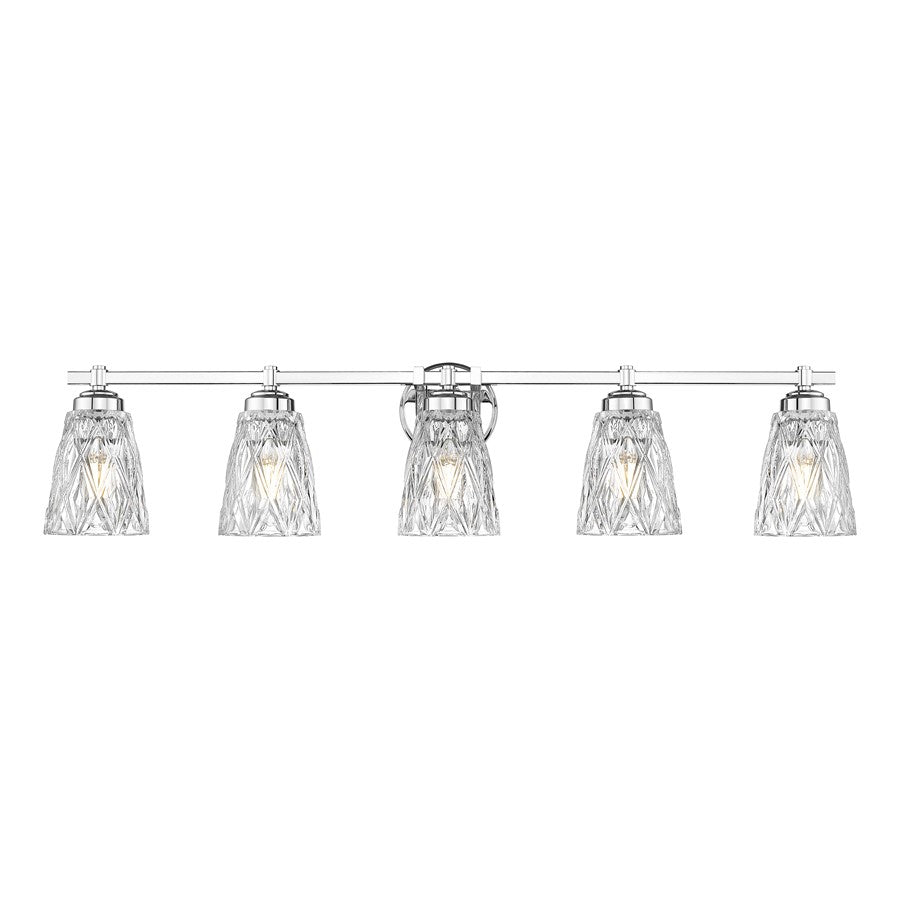 Z-Lite Andree 5 Light Vanity, Chrome /Clear