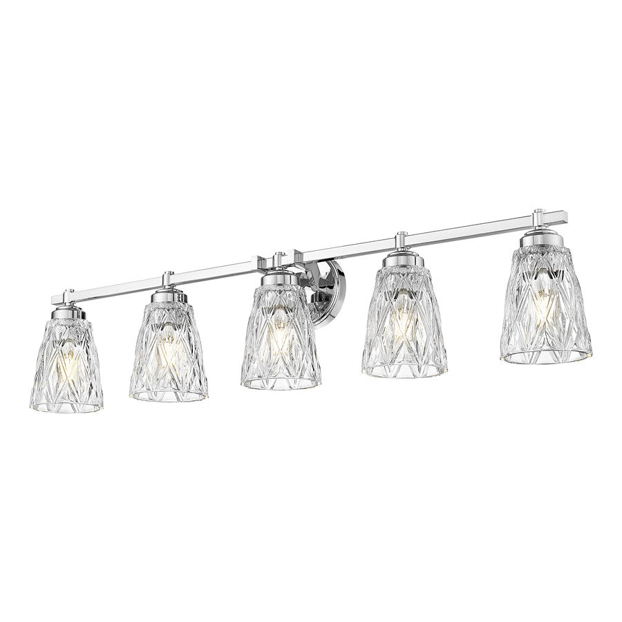 Z-Lite Andree 5 Light Vanity, Chrome /Clear