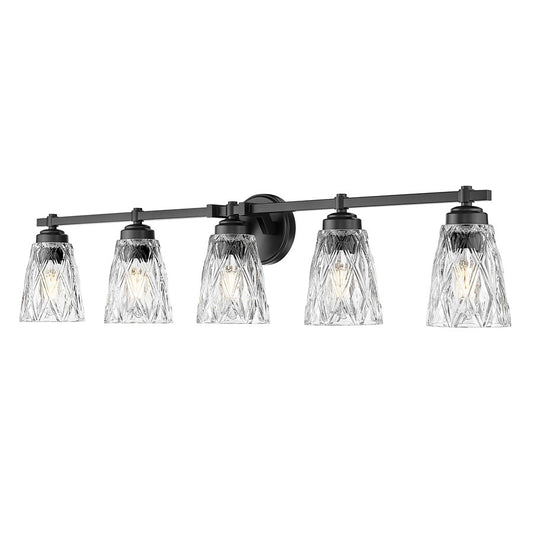 Z-Lite Andree 5 Light Vanity, Matte Black/Clear - 1960-5V-MB