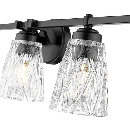 Z-Lite Andree 5 Light Vanity, Matte Black/Clear