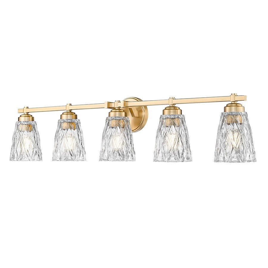 Z-Lite Andree 5 Light Vanity, Modern Gold/Clear - 1960-5V-MGLD