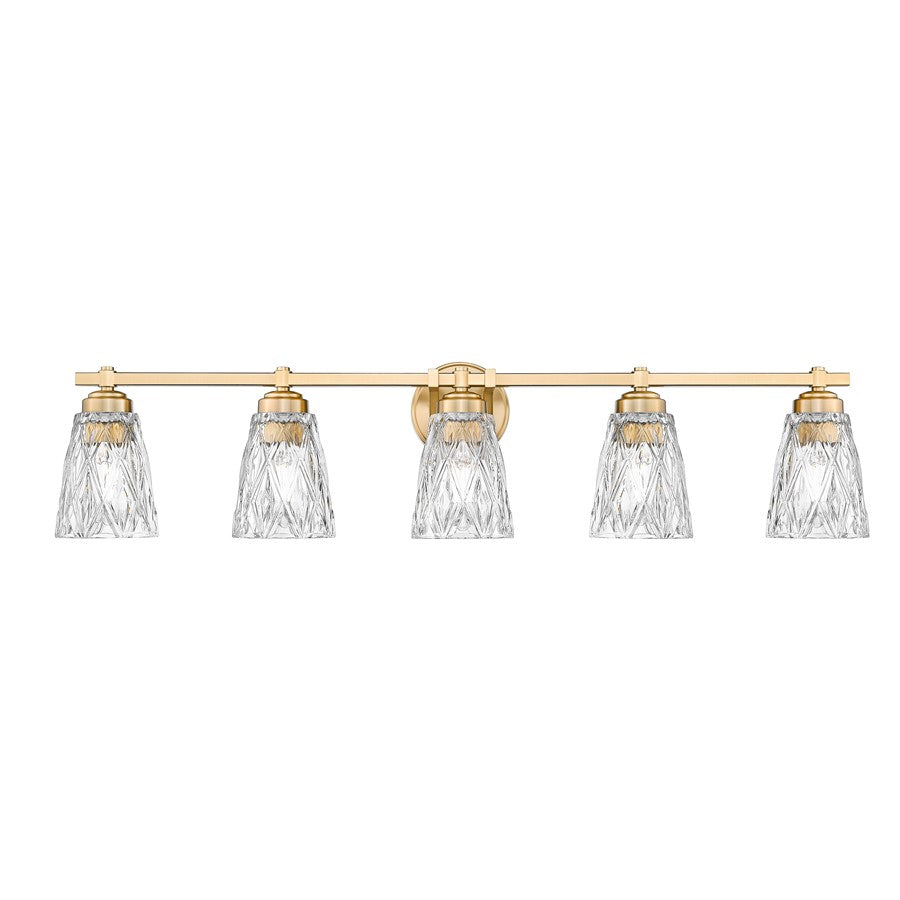Z-Lite Andree 5 Light Vanity, Modern Gold/Clear