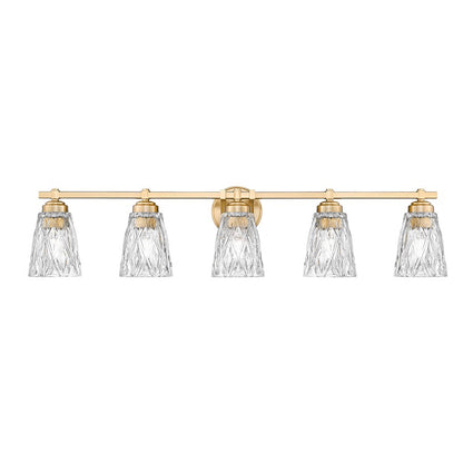 Z-Lite Andree 5 Light Vanity, Modern Gold/Clear