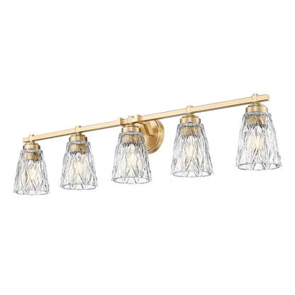 Z-Lite Andree 5 Light Vanity, Modern Gold/Clear