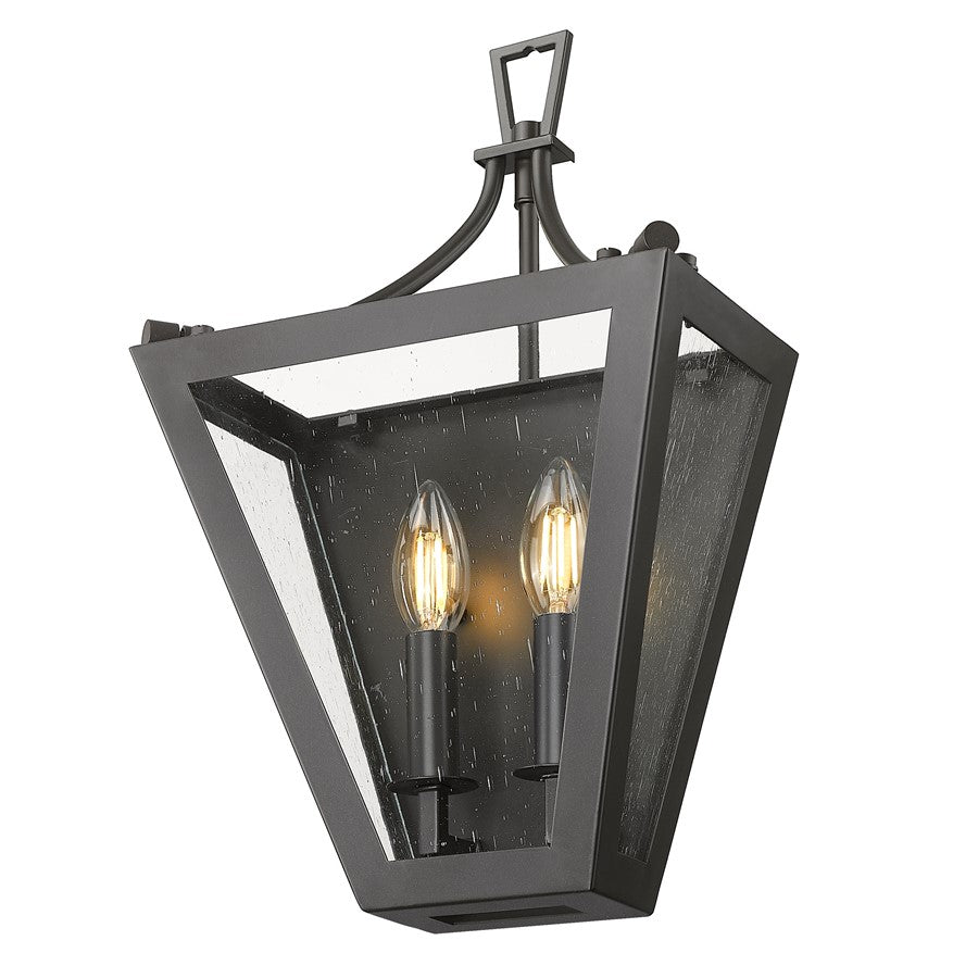 Z-Lite Montalcino 2 Light Wall Sconce, Iron Ore/Clear Seedy