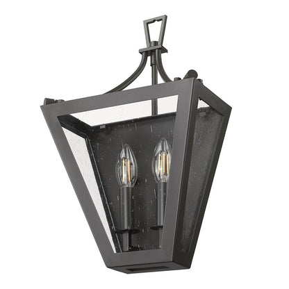 Z-Lite Montalcino 2 Light Wall Sconce, Iron Ore/Clear Seedy