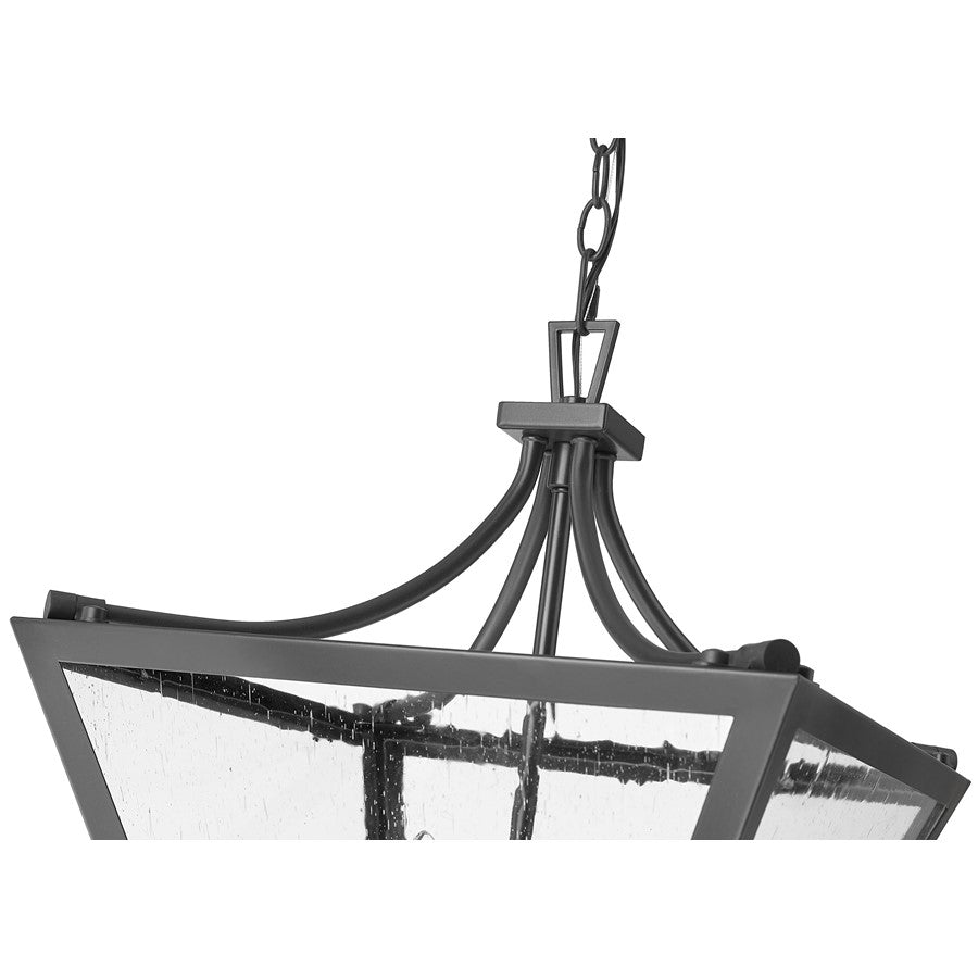 Z-Lite Montalcino 3 Light Chandelier, Iron Ore/Clear Seedy