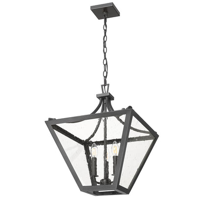 Z-Lite Montalcino 3 Light Chandelier, Iron Ore/Clear Seedy