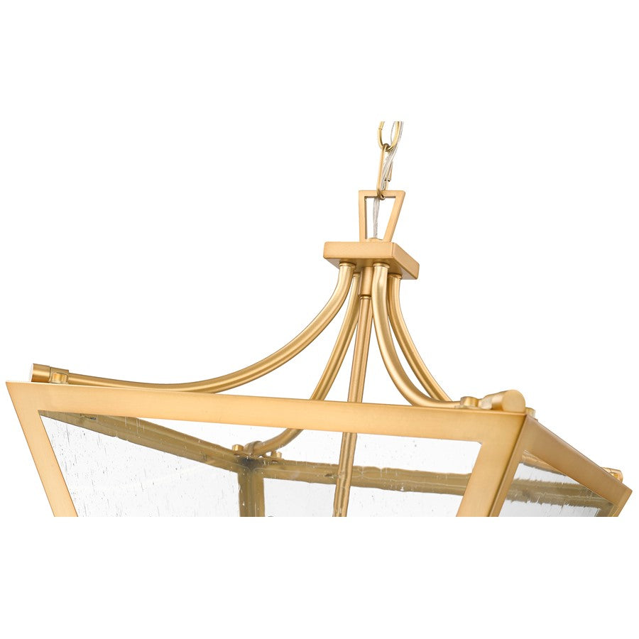 Z-Lite Montalcino 3 Light Chandelier, Rubbed Brass/Clear Seedy