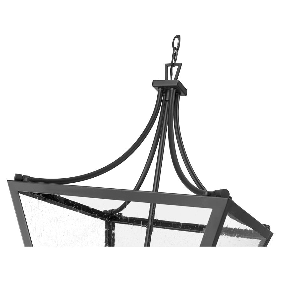 Z-Lite Montalcino 4 Light Chandelier, Iron Ore/Clear Seedy