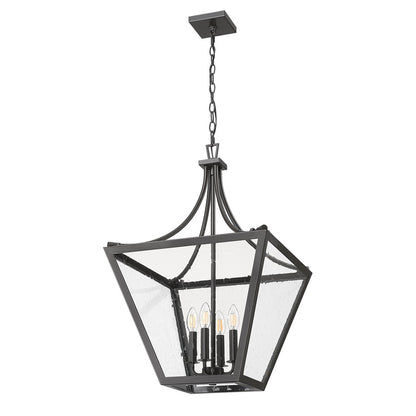 Z-Lite Montalcino 4 Light Chandelier, Iron Ore/Clear Seedy