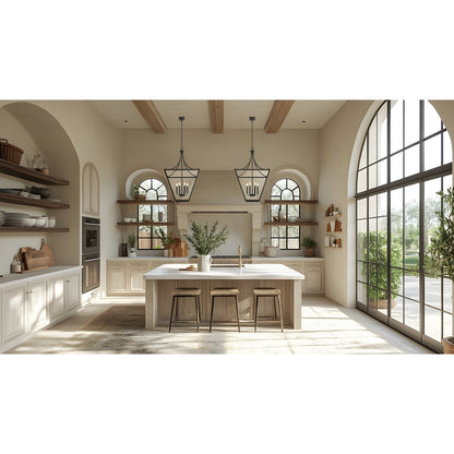 Z-Lite Montalcino 6 Light Chandelier, Iron Ore/Clear Seedy