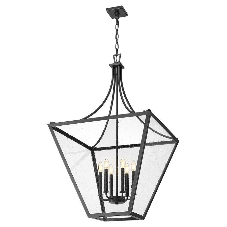Z-Lite Montalcino 6 Light Chandelier, Iron Ore/Clear Seedy