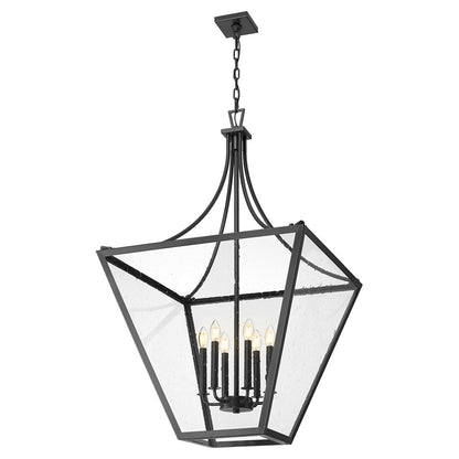 Z-Lite Montalcino 6 Light Chandelier, Iron Ore/Clear Seedy