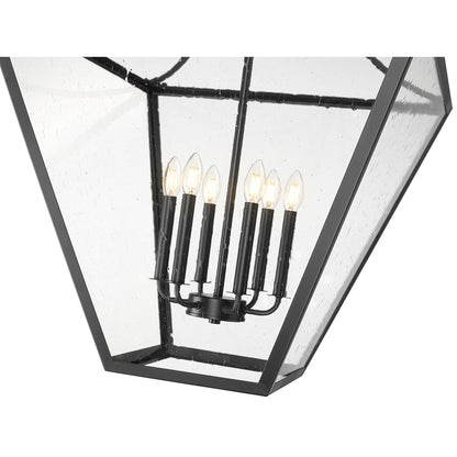 Z-Lite Montalcino 6 Light Chandelier, Iron Ore/Clear Seedy