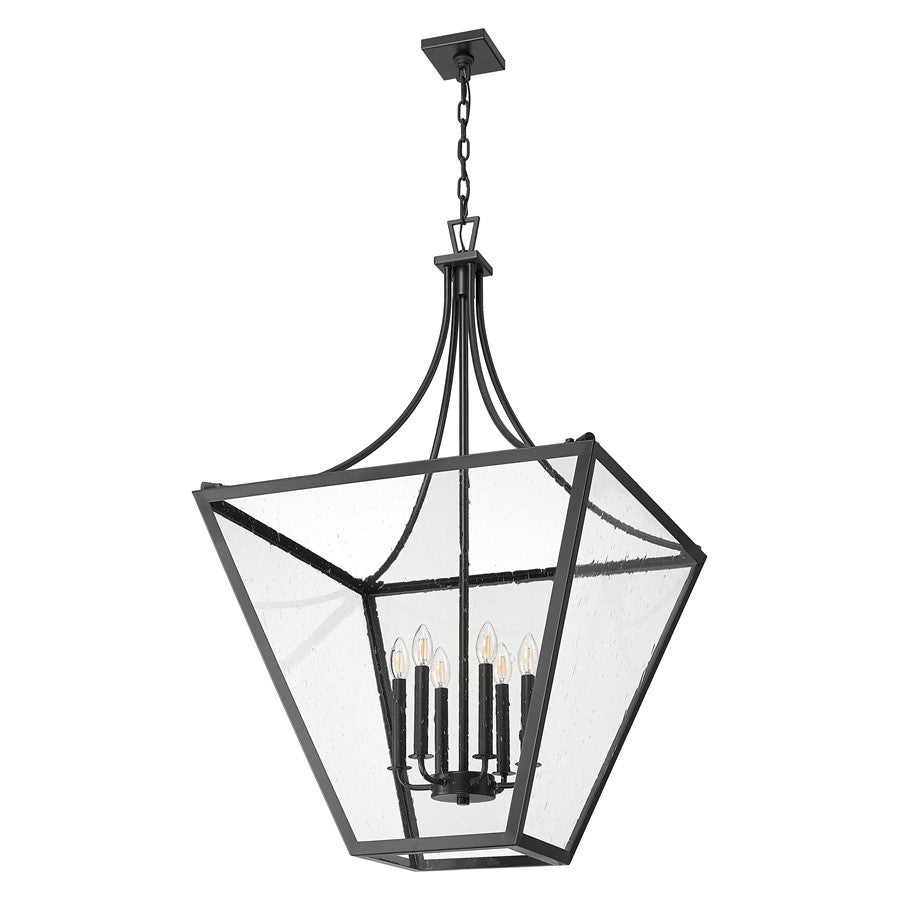 Z-Lite Montalcino 6 Light Chandelier, Iron Ore/Clear Seedy