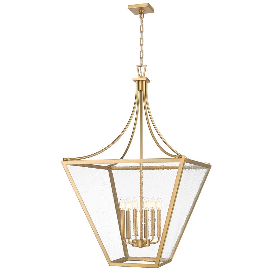 Z-Lite Montalcino 6 Light Chandelier, Rubbed Brass/Clear Seedy - 1961-6RB