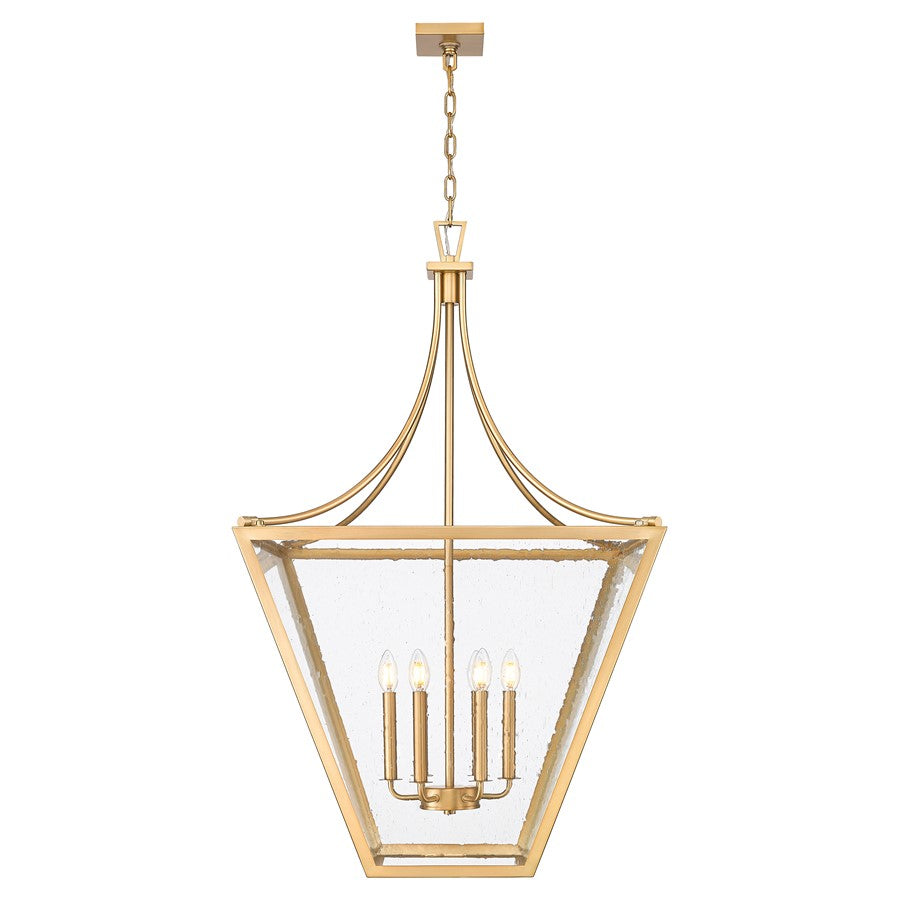 Z-Lite Montalcino 6 Light Chandelier, Rubbed Brass/Clear Seedy
