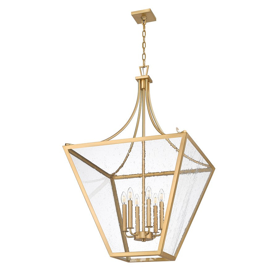 Z-Lite Montalcino 6 Light Chandelier, Rubbed Brass/Clear Seedy
