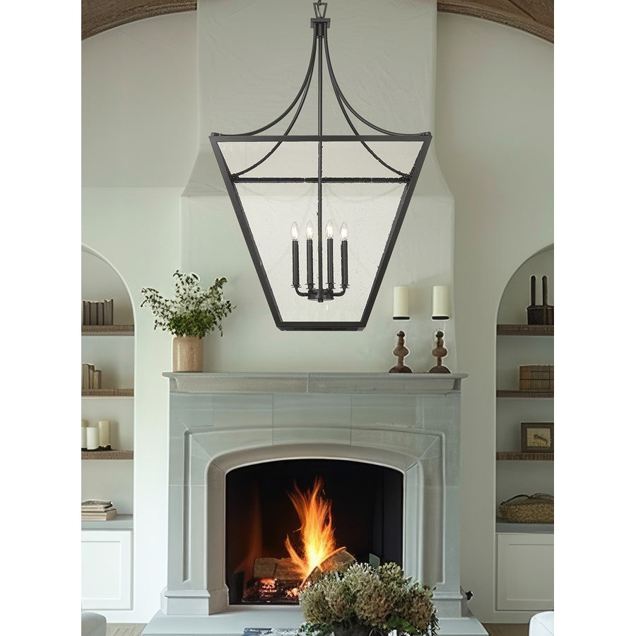 Z-Lite Montalcino 8 Light Chandelier, Iron Ore/Clear Seedy