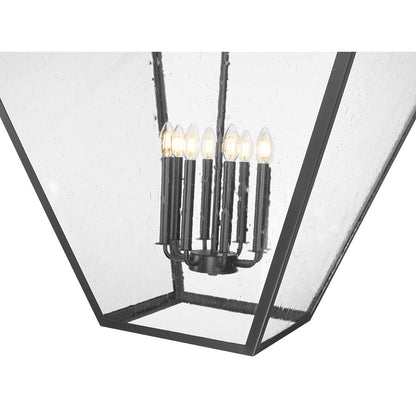 Z-Lite Montalcino 8 Light Chandelier, Iron Ore/Clear Seedy