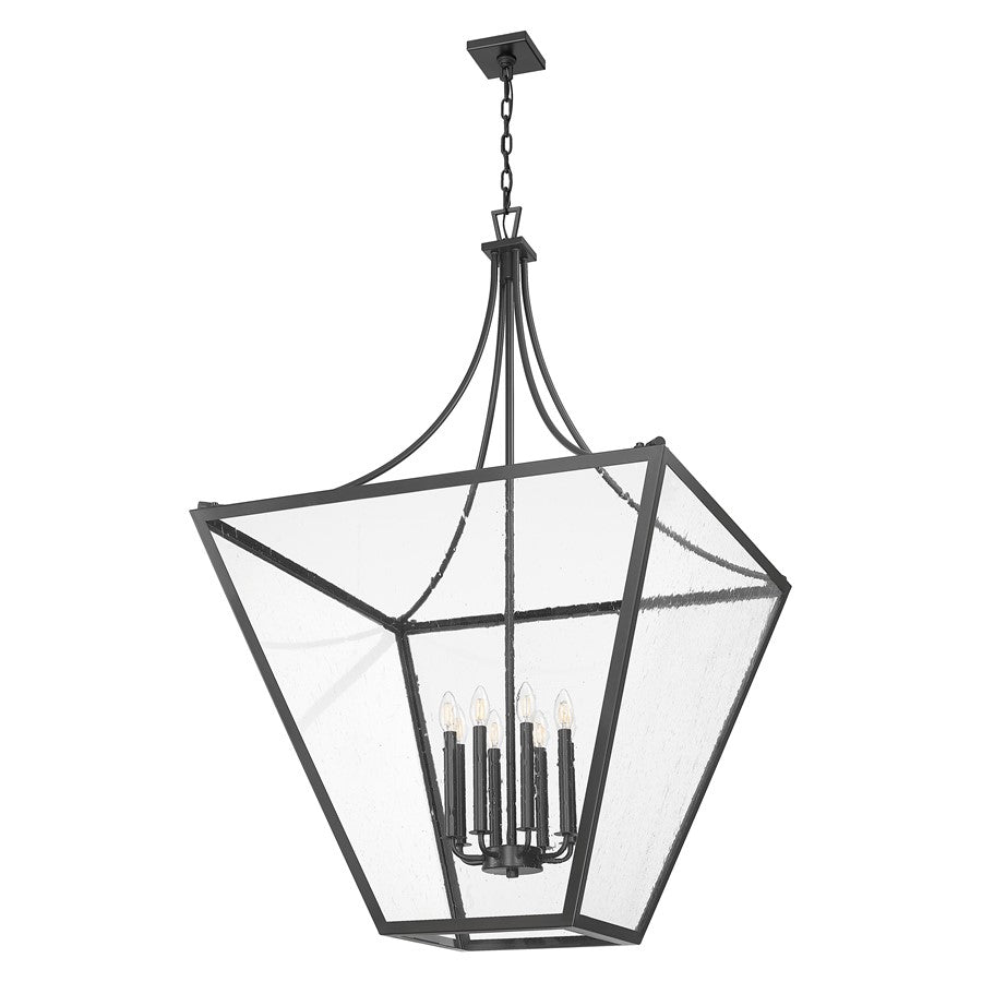 Z-Lite Montalcino 8 Light Chandelier, Iron Ore/Clear Seedy