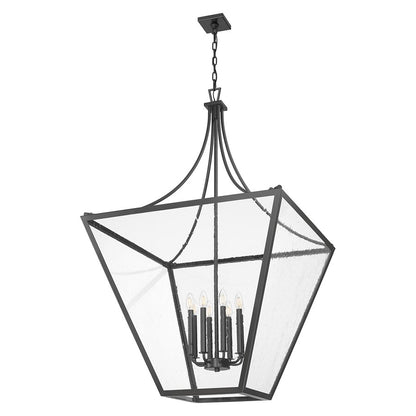 Z-Lite Montalcino 8 Light Chandelier, Iron Ore/Clear Seedy