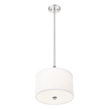 Z-Lite Linden 1 Light 12" Pendant, Brushed Nickel/White