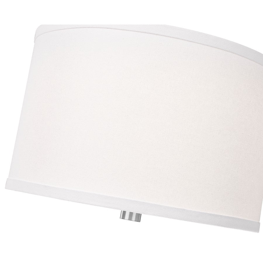 Z-Lite Linden 1 Light 12" Pendant, Brushed Nickel/White